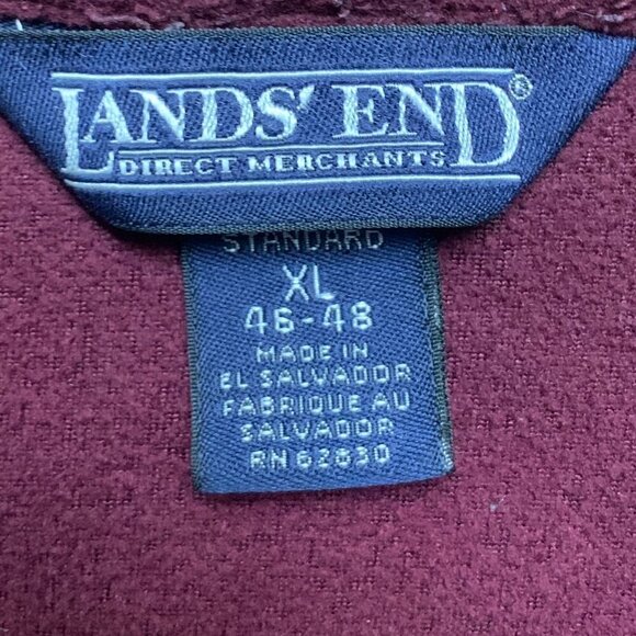 Lands' End Mens XL 46/48 Polartec Fleece 1/4 Zip Pullover Burgundy 41C - Picture 5 of 8
